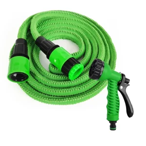 High Pressure Elastic Poly Garden Hose Durable Water Pipe Nozzle Set with Double Latex for Car Washing & Watering