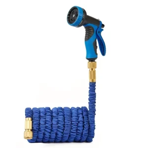 High Pressure Expandable Latex Garden Hose Set 10 Adjustable Spray Patterns Multi Function Spray Nozzle Portable Flexible