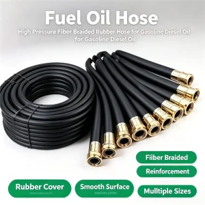 High Pressure Fiber Braided Rubber Fuel Hose Flexible Chemical Tubing for Auto Machinery Fuel Transfer Custom