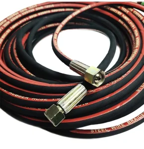 High Pressure Flexible Steel Wire Braided Hydraulic Hose Assembly Rubber Pipe