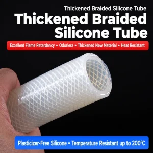 High Pressure Food Grade Braided Silicone Hose Steam Resistant Anti Explosion Fiber Reinforced Smooth Surface 0.25 Mounting