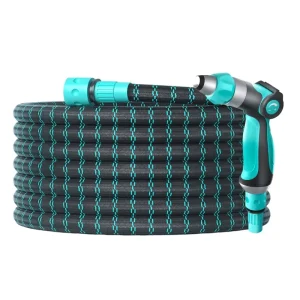 High Pressure Heavy Duty 50ft 100ft Retractable 3 Times Expandable Garden Hose Water Hose with 10 Functions Nozzle