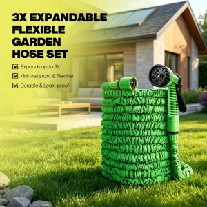 High Pressure Heavy Duty Garden Hose Long Lightweight 50ft Retractable 100ft Rubber Flexible Garden Water Hose