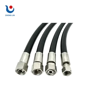 High Pressure High Temperature Resistance NBR Rubber Flexible Wire Spiralled Hydraulic Hose Quick Connect Fittings Customizable