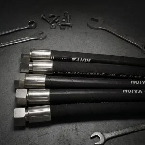 High Pressure Hydraulic Hose 2SN 19mm Stainless Steel Thread Adapter Reinforced Flexible Rubber Two Layer Wire Braided Line