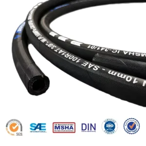 High Pressure Hydraulic Hose SAE100 R1AT Industrial Rubber Hose Oil Resistant Meets DIN EN853 For Excavator