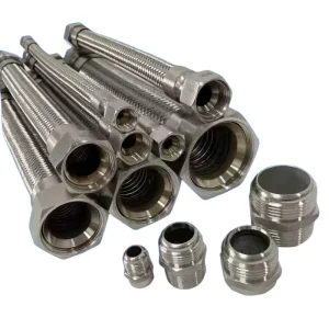 High Pressure Industrial Stainless Steel 1/2 Flexible Braided Metal Hose Water Air Oil Heater Tube Hose Tube