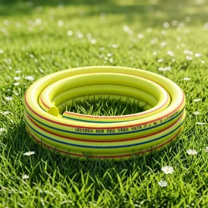 High Pressure PVC Garden Water Hose 50FT Flat Braided Design Anti Kink Portable Water Tube for Balcony Potted Plants