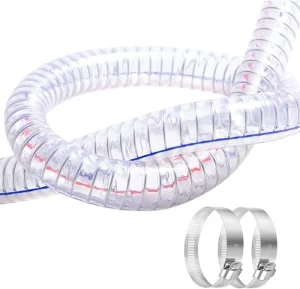 High Pressure PVC Steel Wire Reinforced Garden Hose Anti-Kink Transparent UV Protection Food Grade Cutting Car Wash