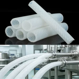 High Pressure Platinum Cured Braided Water Dispenser Beer Tube Silicone Rubber Hose for Juicer Drinking Equipment