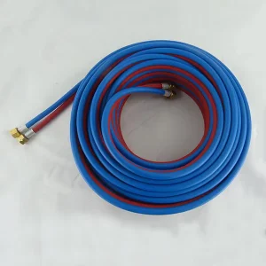 High Pressure Red Blue PVC Polyester Reinforced Twin Welding Oxygen Acetylene Cutting Air Hose Wear Resistant Corrosion