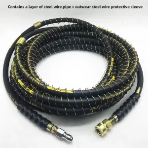 High Pressure Sewer Jetter Hose High Strength Steel Wire Braided Rubber Max 3000PSI For Sewer Drain Cleaning Industrial Cutting