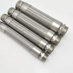 High Pressure Stainless Steel 304 316 Braided Corrugated Hose Welded External Thread DIN ANSI GB Standards ISO 9001 Certified
