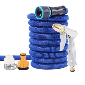 High Pressure Telescopic Aluminum Alloy Copper Plating Multi functional Car Wash Water Gun Garden Watering
