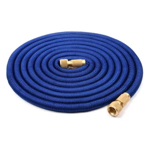 High Pressure Telescopic Plastic Hose with Brass Connectors 25ft 100ft Length ANSI Standard for Garden Watering & Car Cleaning