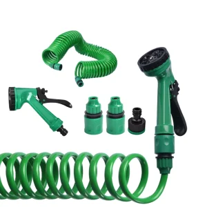 High Pressure Water Gun 5 Function PP Nozzle Sprinkler 7.5m Expandable Spring Hose Flood Farm Garden Lawn Irrigation Car Washing