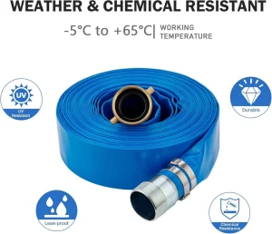 High Quality 2” X 100m PVC Lay Flat High Pressure Water Discharge Hose Anti UV Durable Flexible for Drainage & Irrigation