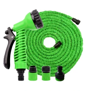 High Quality Double Layer Latex Tube 3x Expandable Garden Water Hose with 10 Function Rubber Nozzle Durable ANSI Certified