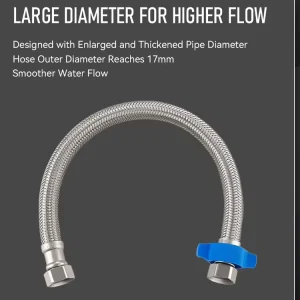 High Resistant Stainless Steel Corrugated Hose with EPDM Inner Tube Flexible for Bathroom Use DN13