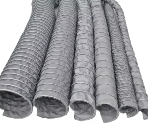 High Temp Resistant Nylon Fabric Duct Hose Steel Wire Reinforced Pressure 1200Pa for Industrial Ventilation Vacuum Cleaner