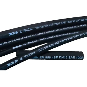 High Temperature High Pressure Steam Rubber Wire Reinforced Oil Weather Resistant Hydraulic Hose Assemblies Cutting
