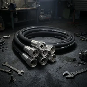 High Temperature Hydraulic Hose 2SN 3/4 Inch Stainless Steel Pipe Fitting Oil Resistant NBR Flexible Rubber Braided Pressure Line