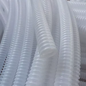 High Temperature Industrial Grade Food Grade Medical Grade PTFE Corrugated Soft Tubing Hose Translucent White Custom Size Pipe