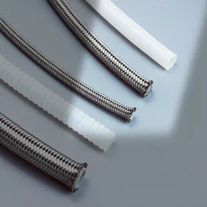 High Temperature Oil Resistant PTFE Steel Wire Reinforced Rubber Hose Diesel Hose PTFE Corrugated Braided Pipe