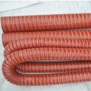 High Temperature Resistant Flexible High Pressure Inner Steel Wire Outer Fiber Silicone Glass Fiber Double Layer Air Duct Hose