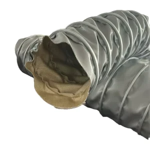 High Temperature Resistant Flexible Silicon Coated Glassfiber Fabric Suction Ventiliation Duct Hose for Fumes Steam