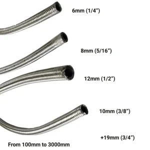 High Temperature Stainless Steel Braided PTFE Hose Pipe SAE 100 R14 Hydraulic Fuel System Hose with Cutting Service