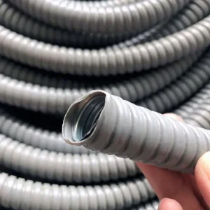 High Tensile Strength Grey PVC Coated Flexible Metal Conduit 6-100mm Double Buckle Stainless Steel Hose Custom Service