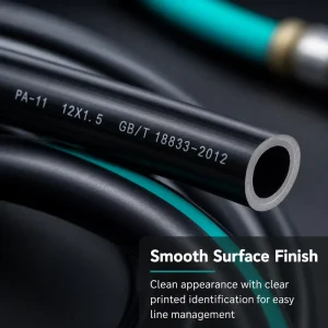 High Tensile Wear Resistant Custom Color ODM Flexible Light Weight Nylon Tube for Pneumatic Air Pipeline Mechanical Equipment