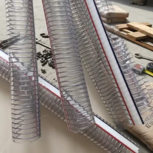 High Transparency High Pressure PVC Steel Wire Suction Hose Smooth Inner Wall Lightweight Flexible 100m Garden Water Irrigation