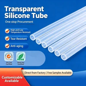 High Transparency Platinum cured Medical Grade Silicone Rubber Tubing Hose Cutting 35~80 Shore Hardness 40~250 Working Temp