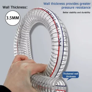 High Transparent PVC Steel Wire Reinforced Hose Anti Kink High Pressure Water Pipe with Visual Flow Monitoring