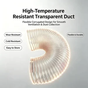 High Wear Resistant TPU Suction Hose Corrugated Polyurethane Transport Pipe for Woodworking Dust Extraction Vacuum Conveying