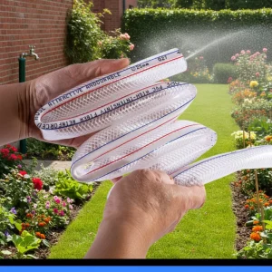 High-pressure Braided Transparent Non-Toxic PVC Steel Wire Reinforced Hose Flexible for Agricultural Irrigation 15mm OD 30m-50m