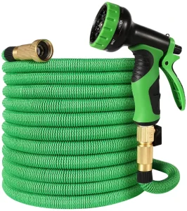 High-pressure Rubber Expandable Garden Hose 25FT 50FT 75FT 100FT Anti-Abrasion Kink-free Equipped with Multi-functional Sprayer