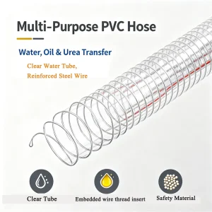 High-quality Rubber Spiral PVC Steel Wire Reinforced Hose Customizable for Garden Irrigation Solar Water Heating