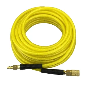 Hybrid PU Roofing Air Hose 1/4″x50ft with 1/4 NPT Fittings and Quick Coupler & Plug for Air Tools Applications