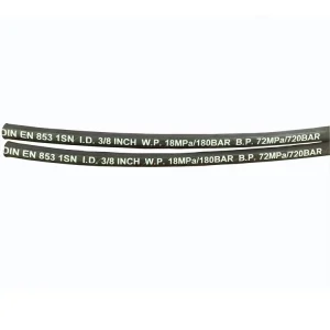 Hydraulic Rubber Hoses ISO9001 Certified Steel Wire Braided Oil Resistant 4MPa-25MPa Pressure 3/16″-2″ Size Cutting