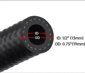 I.D. 1/2″(13 Mm) DIN 73379 A3 Rubber Fuel Hose for Cars Motorcycles Generators and General Engine Fuel Systems