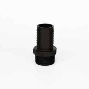 IBCHTB200 2″x2″ Fine Thread Male Plastic Black Pipe Nipple BSP X 2″ Hose Tail Adapter for Fluid Transfer