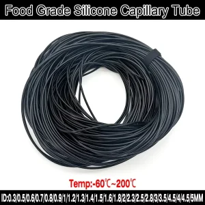 ID 0.3~5mm Black Silicone Hose Food Grade Silicone High/low Temperature Resistant Fish tank Hose High Elasticity Capillary Tube