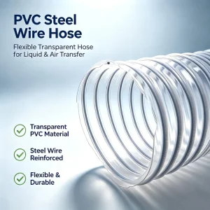 ID50’100mm PVC Plastic Coated Steel Wire Flexible Hose Industrial Ventilation DustDuct Suction Hose for Woodworking