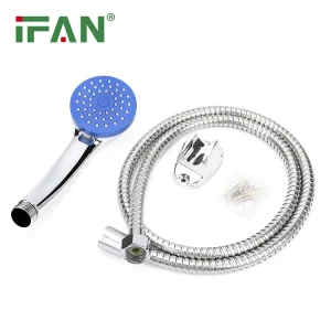 IFAN Chrome Plated High Pressure Plastic Shower Head with Hose Single Outlet for Shower Room Bathroom Toilet