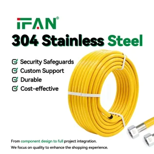 IFAN Flexible Gas Line CSST Corrugated Stainless Steel Tubing Pipe Bellow Propane Pipe 304 Stainless Steel Corrugated Metal Hose