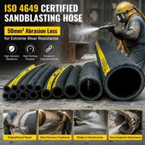 ISO 4649 Certified Sandblasting Hose 50mm3 Abrasion Loss for Extreme Wear Resistance