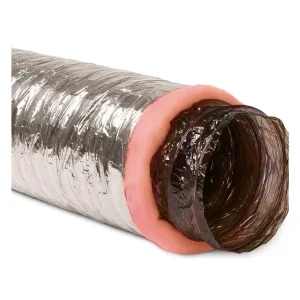 ISOKING Glass Fiber Insulated Flexible HVAC Duct Hose Alum Pink with Wool